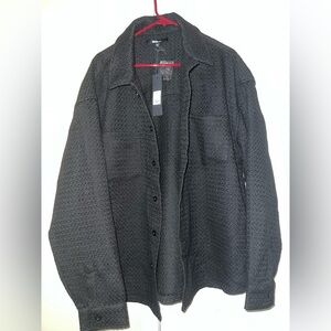 Fashion Nova Charcoal Textured Shirt Jacket